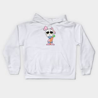 Cute Slluks character skulls is ready for carrot illustration Kids Hoodie